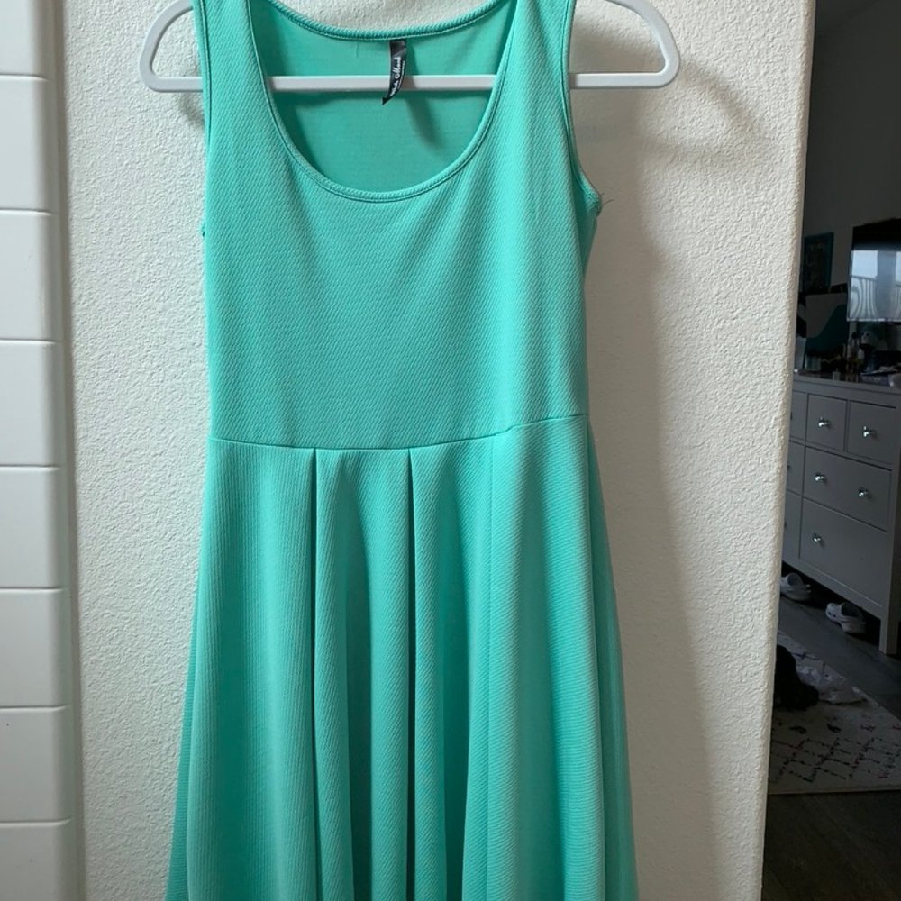 white mark turquoise skater dress
